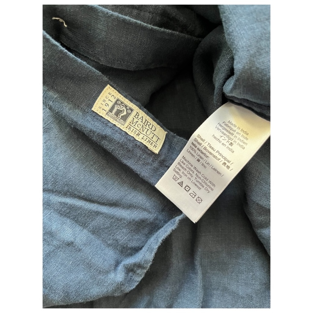 J Crew Irish Linen Blue Button Down Oversized Shirt Size Large - Picture 9 of 9